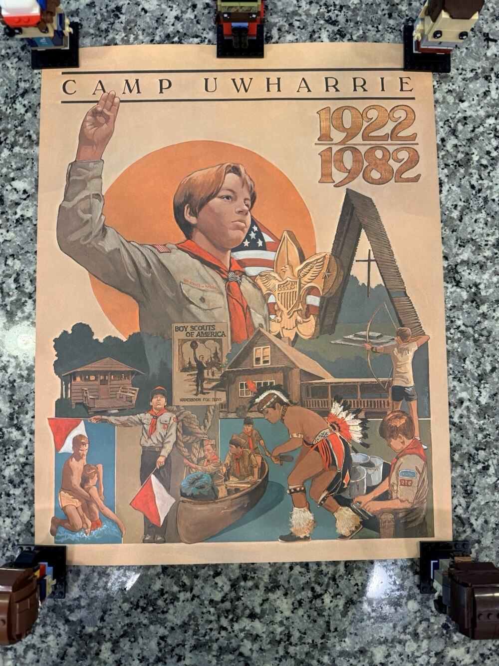 Vintage Camp Uwharrie Poster 1922-1982 Boy Scouts BSA 60th Anniversary Art Print